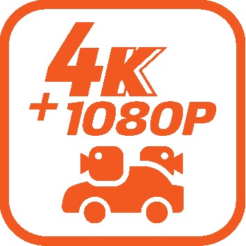 4K 2160P front cam & Full HD 1080P rear cam