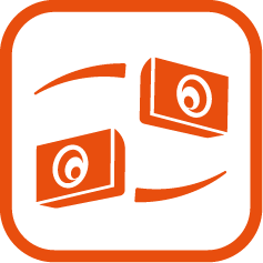 One device with dual cams, synchronised recording